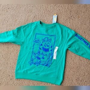 Kids Green Cartoon Graphic Sweatshirt L 10/12